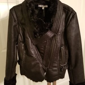 Jennifer Lopez size M faux leather jacket